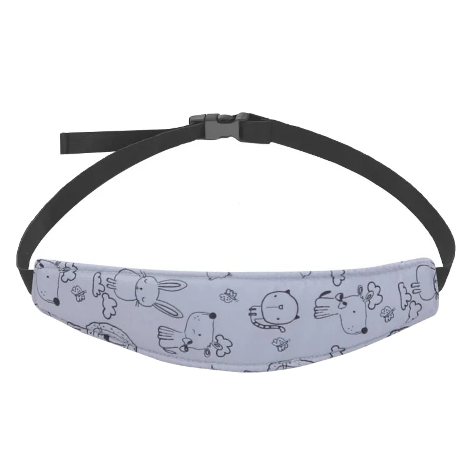 Banda de apoyo para la cabeza en el auto, estampado animalitos gris
