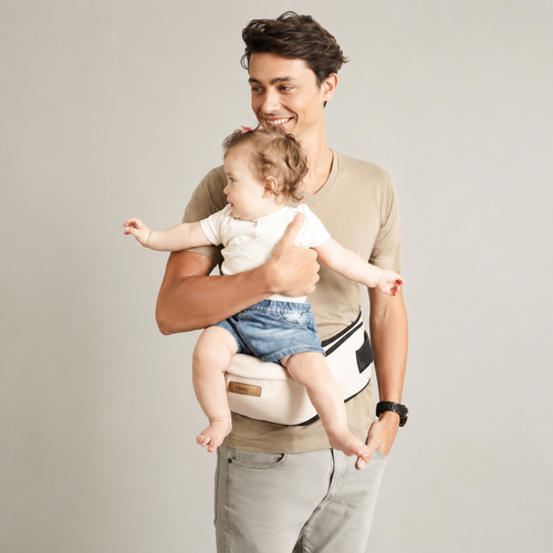 Asiento de Cadera Ergonómico para Bebé — Portabebés de Cintura con Bolsillo | Alivia Brazos y Espalda